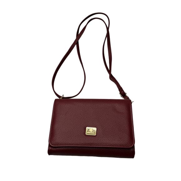 Grenobil Crossbody Purse Matching Coin Purse Card Wallet Adjustable Red Burgundy - Picture 2 of 12